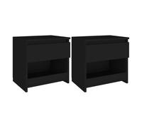 Vidaxl mesitas de noche 2 uds madera contrachapada negro 40x30x39 cm