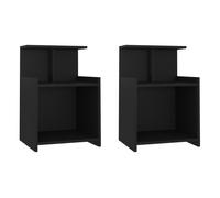 Vidaxl mesitas de noche 2 uds madera contrachapada negro 40x35x60 cm