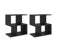 Vidaxl mesitas de noche 2 uds madera contrachapada negro 50x30x51,5cm