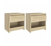 Vidaxl mesitas de noche 2 uds madera contrachapada roble 40x30x39 cm
