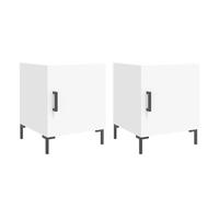Vidaxl mesitas de noche 2 uds madera de ingeniería blanco 40x40x50 cm
