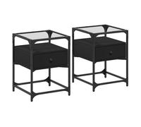 Vidaxl mesitas de noche 2 uds madera de ingeniería negro 40x30x50 cm