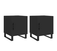 vidaXL Mesitas de Noche 2 uds Madera de ingeniería Negro 40x40x50 cm