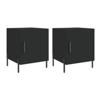 vidaXL Mesitas de Noche 2 uds Madera de ingeniería Negro 40x40x50 cm, mesilla de Noche, Armario Auxiliar, Soporte de teléfono, Armario