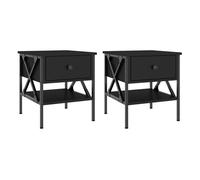Vidaxl mesitas de noche 2 uds madera de ingeniería negro 40x42x45 cm