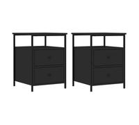 Vidaxl mesitas de noche 2 uds madera de ingeniería negro 44x45x60 cm