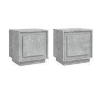 Vidaxl mesitas de noche 2 uds madera gris hormigón 44x35x45 cm