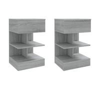 Vidaxl mesitas de noche 2 uds madera gris sonoma 40x35x65 cm