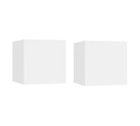 Vidaxl mesitas de noche 2 uds madera ingeniería blanca 30,5x30x30 cm