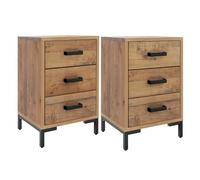 Vidaxl mesitas de noche 2 uds madera maciza de pino 40x30x55 cm
