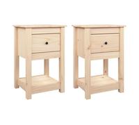 Vidaxl mesitas de noche 2 uds madera maciza de pino 40x35x61,5 cm