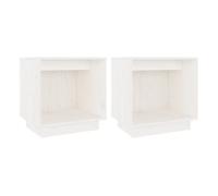 Vidaxl mesitas de noche 2 uds madera maciza de pino blanco 40x30x40 cm
