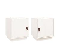 Vidaxl mesitas de noche 2 uds madera maciza pino blanco 40x34x45 cm