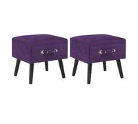 Vidaxl mesitas de noche 2 unidades 40x35x40cm terciopelo morado oscuro