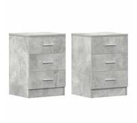 vidaXL 2X Mesitas Noche Contrachapada Mobiliario Decoración Interior Casa Diseño Elegante Clásica Duradera Robusta Gris Hormigón 38x35x56cm