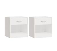 Vidaxl mesitas de noche 2 unidades con cajón blanco con brillo
