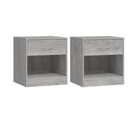 Vidaxl mesitas de noche 2 unidades con cajón gris sonoma