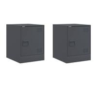 vidaXL Mesitas de Noche 2 Unidades Gris Antracita 34,5x39x44 cm, mesilla de Noche, Muebles de Dormitorio, Mesa Auxiliar, Mueble Auxiliar