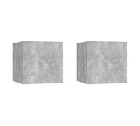 Vidaxl mesitas de noche 2 unidades gris hormigón 30,5x30x30cm