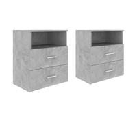 Vidaxl mesitas de noche 2 unidades gris hormigón 50x32x60 cm