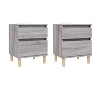 Vidaxl mesitas de noche 2 unidades gris sonoma 40x35x50 cm