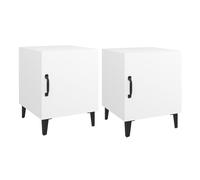 Vidaxl mesitas de noche 2 unidades madera contrachapada blanca
