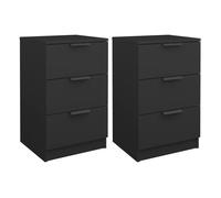 Mesitas De Noche 2 Unidades Negro 40x36x65 Cm Vidaxl