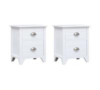 vidaXL Set de 2 mesitas de noche – 2 cajones, blanco, bricolaje