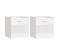 vidaXL Mesitas de noche con cajón blancas 2 unidades