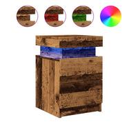 vidaXL Mesitas de Noche con LED 2 uds Madera Envejecida 35x39x55 cm, mesita Auxiliar, Mesa Auxiliar, Soporte para teléfono