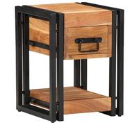 vidaXL Juego de mesitas de noche de madera maciza de acacia para dormitorio | Mesillas de noche modernas con cajón