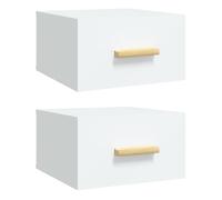 Vidaxl mesitas de noche de pared 2 uds blanco 35x35x20 cm