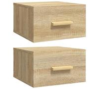 vidaXL Mesitas de Noche de Pared 2 uds Color Roble Sonoma 35x35x20 cm