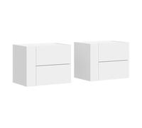 vidaXL Mesitas de Noche de Pared 2 Unidades Blanca 45x30x35 cm, Armario de almacenaje, Armario Colgante de Pared, Armario de almacenaje Flotante