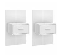 Vidaxl mesitas de noche de pared 2 unidades blancas