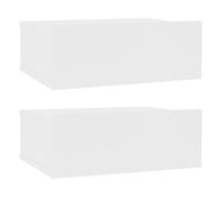 Vidaxl mesitas de noche flotantes 2 uds madera ingeniería blanco