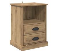 vidaXL Mesitas de noche modernas, mesitas para cama de madera con espacio de almacenamiento, pequeñas y con diseño contemporáneo para una casa funcional y minimalista
