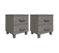 Vidaxl mesitas noche 2 uds hamar pino macizo gris claro 40x35x44,5 cm