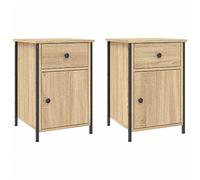 vidaXL Mesitas Noche 2 uds Madera contrachapada Color Roble 40x42x60cm