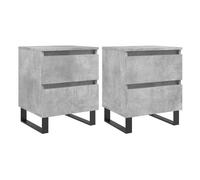 Vidaxl mesitas noche 2 uds madera ingeniería gris hormigón 40x35x50 cm
