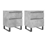 vidaXL Mesitas Noche 2 uds Madera ingeniería Gris hormigón 40x35x50 cm, mesilla de Noche, mesita Auxiliar para Dormitorio, Muebles de Dormitorio