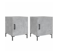 Vidaxl mesitas noche 2 uds madera ingeniería gris hormigón 40x40x50 cm
