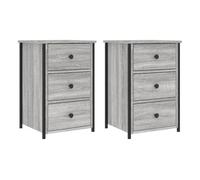 Vidaxl mesitas noche 2 uds madera ingeniería gris sonoma 40x36x60 cm
