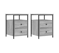 Vidaxl mesitas noche 2 uds madera ingeniería gris sonoma 44x45x60 cm