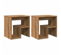 vidaXL Mesitas Noche 2 uds Madera ingeniería Roble Artesanal, Muebles de Cama, mesita Auxiliar para Dormitorio, Muebles de Dormitorio
