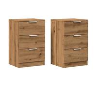 vidaXL Mesitas Noche 2 uds Madera ingeniería Roble Artisan 40x36x65 cm, mesita Auxiliar, Mesa Auxiliar, Soporte para teléfono