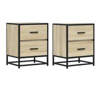 vidaXL Mesitas Noche 2 uds Madera ingeniería Roble Sonoma 40x31x50 cm, mesilla de Noche, Mesa Auxiliar de Cama, Mueble de Cama, Muebles de Dormitorio