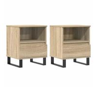 vidaXL Mesitas Noche 2 uds Madera ingeniería Roble Sonoma 40x35x50 cm, mesilla de Noche, mesita Auxiliar para Dormitorio, Muebles de Dormitorio