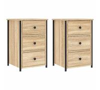 vidaXL Mesitas Noche 2 uds Madera ingeniería Roble Sonoma 40x36x60 cm