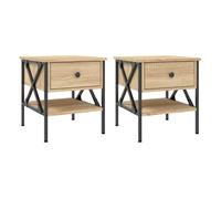 Vidaxl mesitas noche 2 uds madera ingeniería roble sonoma 40x42x45 cm